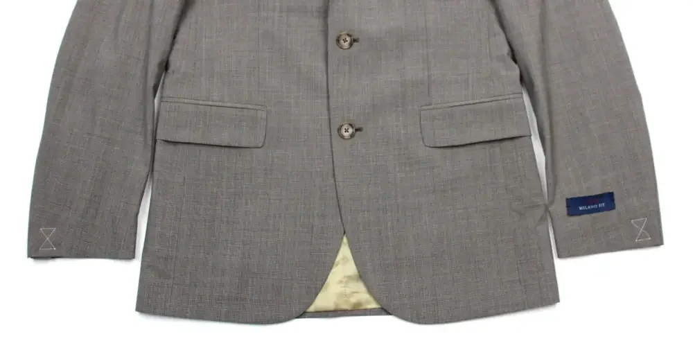 Brooks Brothers 1818 Milano Suit 36 R  30 W Mens Slim Fit Taupe Houndstooh Wool